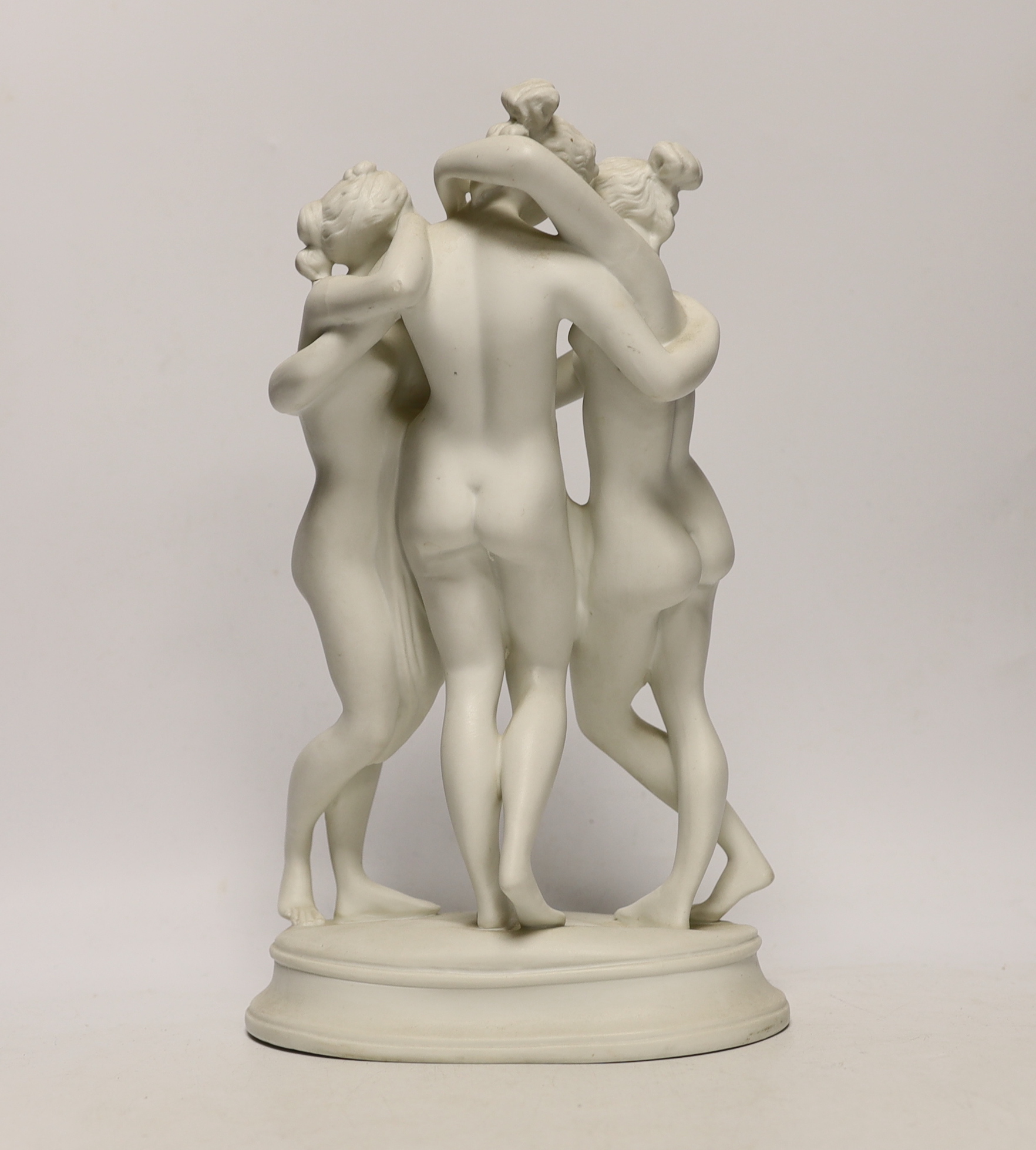 After Canova, a bisque figure group of The Three Graces, 30cm